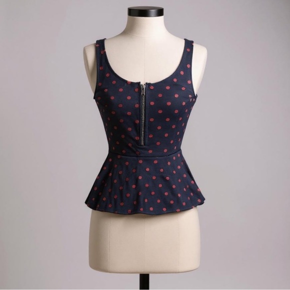 Express PolkaDot Babydoll Top | SIZE XS - Picture 2 of 3